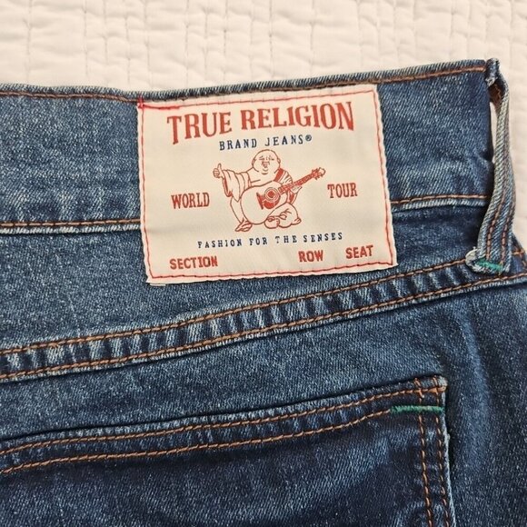 True Religion Rocco Jeans Men's 36x32 Dark Wash NEW Flap Pockets Relaxed NWT - Picture 5 of 16